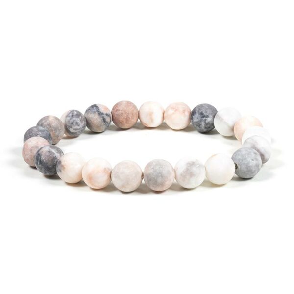 Mala armband roze zebra/ jaspis